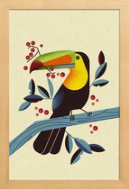 JUNIQE - Poster in houten lijst Toucan II -20x30 /Kleurrijk