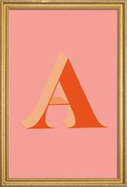JUNIQE - Poster met houten lijst Red A -40x60 /Rood & Roze