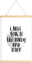 JUNIQE - Posterhanger I Love You To The Moon And Back -40x60 /Grijs &
