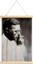 JUNIQE - Posterhanger Jeanpaul Sartre -40x60 /Bruin & Grijs