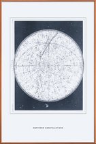 JUNIQE - Poster met kunststof lijst Northern Constellations II -13x18