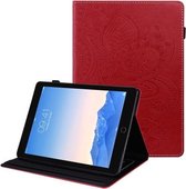 Peacock Tail Embossing Pattern Horizontal Flip Leather Case met houder & kaartsleuven & portemonnee & antislipstripfunctie voor iPad 9.7 2018 / 2017 (rood)