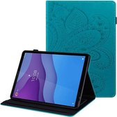 Voor Lenovo Tab M10 HD Gen 2 Peacock Tail Embossing Patroon Horizontale Flip Lederen Case met Houder & Kaartsleuven & Portemonnee & Anti-Slip Strip (Blauw)