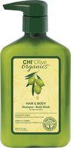 CHI Olive Organics - Hair & Body Shampoo - Body Wash 340ml. - Normale shampoo vrouwen - Voor Alle haartypes - 340 ml - Normale shampoo vrouwen - Voor Alle haartypes
