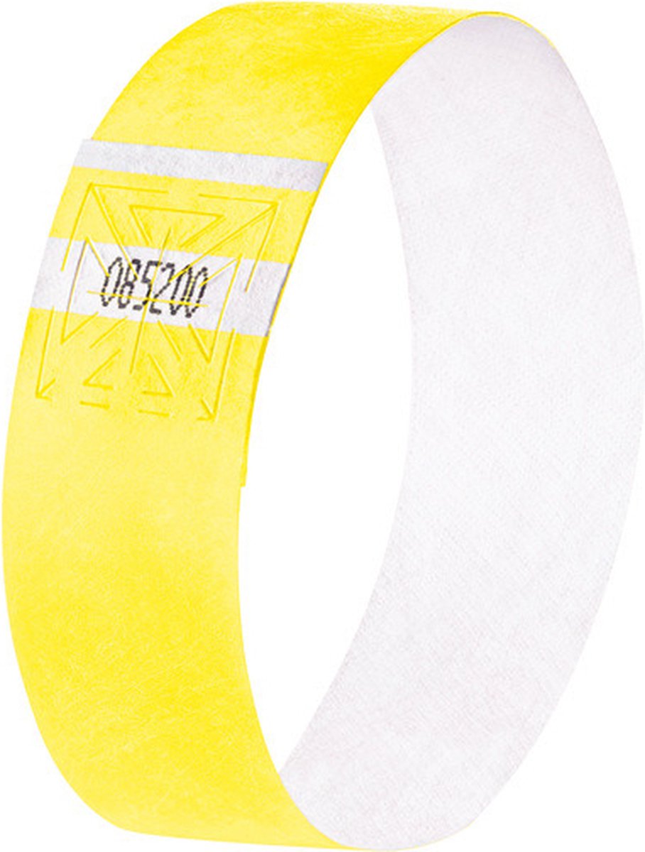 Sigel evenementenbandjes super soft 255x25mm 120 stuks fluorescerend geel