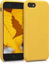 kwmobile telefoonhoesje voor Apple iPhone SE (2022) / SE (2020) / 8 / 7 - Hoesje met siliconen coating - Smartphone case in honinggeel