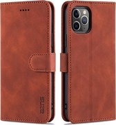 AZNS Skin Feel Calf Texture Horizontal Flip Leather Case met kaartsleuven & houder & portemonnee voor iPhone 11 Pro (bruin)