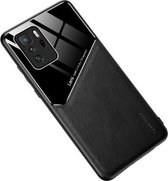 Voor Xiaomi Redmi Note 10 Pro 5G All-inclusive leer + beschermhoes van organisch glas met metalen ijzeren plaat (zwart)