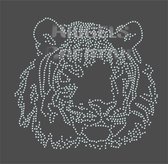 Rhinestones strijkapplicatie Tijger SS10 Crystal