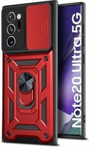 Voor Samsung Galaxy Note20 Ultra Sliding Camera Cover Design TPU + pc-beschermhoes (rood)