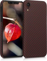 kalibri hoesje voor Apple iPhone XR - aramidehoes voor smartphone - mat rood / zwart