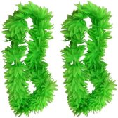 4x stuks neon groene hawaii krans slinger - Hawaii feest feestartikelen