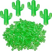 Relaxdays herbruikbare ijsblokjes - 100 stuks - plastic ijsklontjes - gekleurde ijsblokken - Cactus