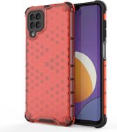 Voor Samsung Galaxy M12 schokbestendige honingraat pc + TPU-beschermhoes (rood)