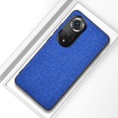 Voor Honor 50 schokbestendige doektextuur PC + TPU-beschermhoes (stijl blauw)