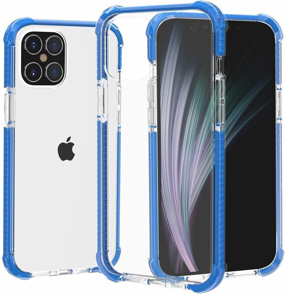 Geschikt voor iPhone 12 / iPhone 12 Pro bumper case hoesje TPU + acryl - transparant blauw