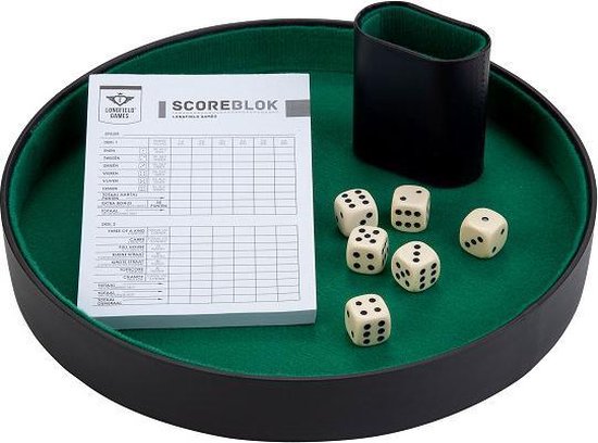 Afbeelding van het spel Pokerpiste, beker, dobbelstenen en boekje - 26 CM