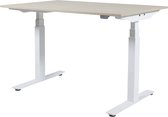 Zit Sta Bureau - Plus Elektrisch 140x80  eik -wit frame