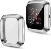 By Qubix - Fitbit Versa 2 Soft TPU case (volledig beschermd) - Zilver
