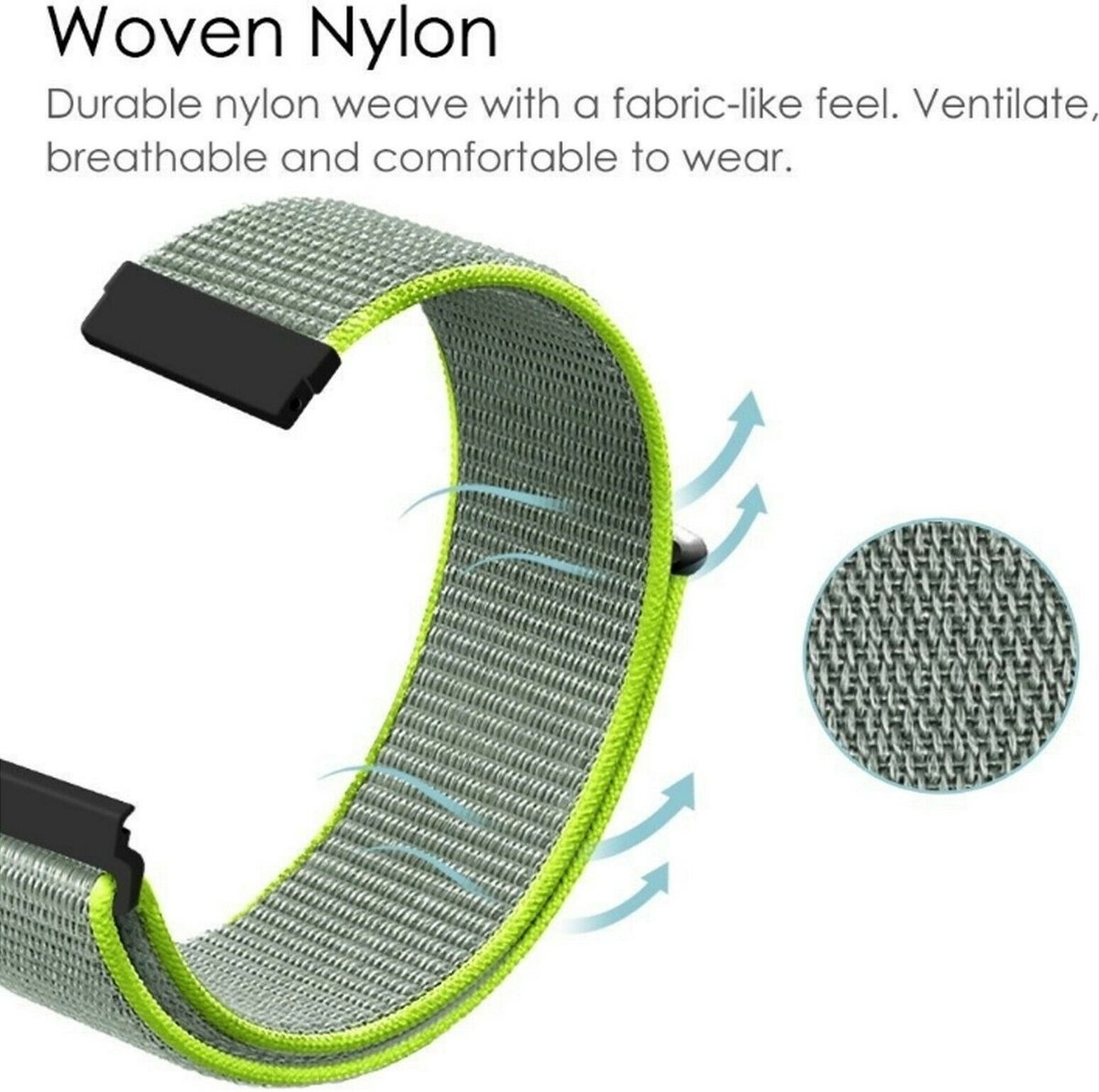 Nylon band – geschikt voor Polar Vantage M (46mm) – fluoriserend