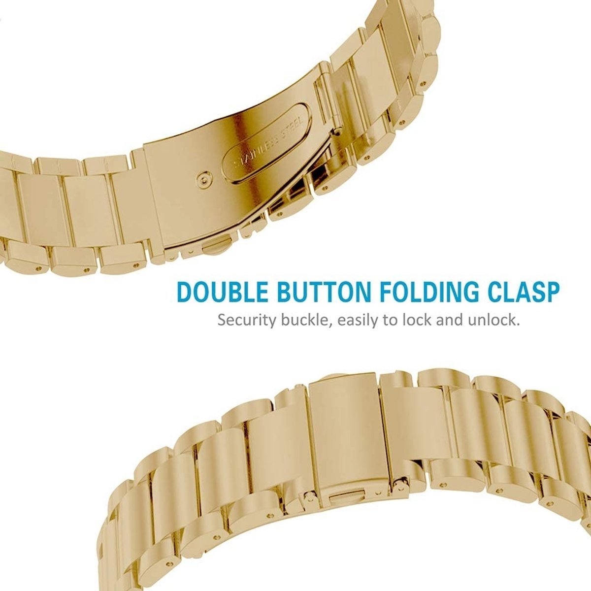Strap-it® Samsung Galaxy Watch 45mm / 46mm nylon band - lichtgeel + glazen screen protector