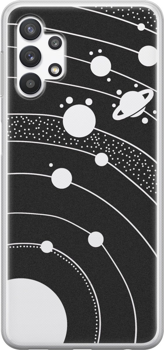 Hoesje geschikt voor Samsung Galaxy A32 5G - Universe space - Soft Case - TPU - Print - Transparant - Mooie Telefoonhoesjes