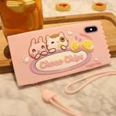 Volledig pakket anti-vallende siliconen hoes voor iPhone X / XS （Okashi Land） (roze)