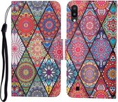 Voor Samsung Galaxy A10 / M10 Gekleurde Tekening Patroon Horizontale Flip Leren Case met Houder & Kaartsleuven & Portemonnee & Lanyard (Rhombus Totem)