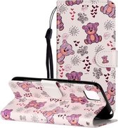 Voor Huawei Y5p Olie Reliëf Gekleurde Tekening Patroon Horizontale Flip PU Lederen Case met Houder & Kaartsleuven & Portemonnee (Kleine Beer)