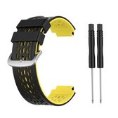 Voor Garmin Approach S2 / S4 Tweekleurige siliconen vervangende horlogeband (zwart geel)