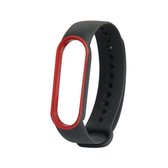 Voor Geschikt voor Xiaomi Mi Band 5 Tweekleurige TPE vervangende horlogeband (zwart + rood)