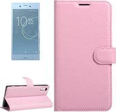 Voor Sony Xperia XZs & XZ Litchi Texture Horizontale Flip Leren Case met Magnetische Gesp & Houder & Kaartsleuven & Portemonnee (Roze)