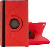 Voor Huawei MediaPad M5 8.4 inch Litchi Texture PU lederen tas met gedraaide houder & slaap- / wekfunctie (rood)