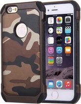 Voor iPhone 6 Plus & 6s Plus Camouflagepatronen Schokbestendig Tough Armor PC + siliconen combinatiebehuizing (bruin)