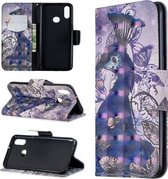 Voor Galaxy A10s 3D Patroon Gekleurde Tekening Horizontale Leren Flip Case met Houder & Kaartsleuven & Portemonnee (Pauw)