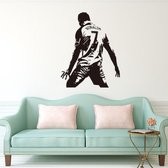 Voetbalspeler Actie Silhouet Studentenslaapzaal Slaapkamer Decoratie Muursticker, Maat: Medium 58x74cm