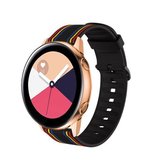 20 mm voor Huami Amazfit GTS / Samsung Galaxy Watch Active 2 / Huawei Watch GT2 42 MM gestreepte siliconen band (zwarte kleur)