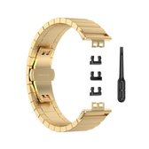 Voor Huawei Watch Fit roestvrijstalen vervangende horlogeband (goud)