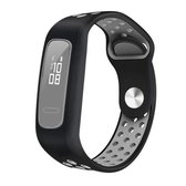 Voor Huawei Honor Band 4 Running Versie / Band 3e Tweekleurige Siliconen Vervanging Polsband Horlogeband (Zwart Grijs)