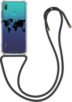 kwmobile telefoonhoesje voor Huawei P Smart (2019) - Hoesje met koord in zwart / transparant - Back cover voor smartphone