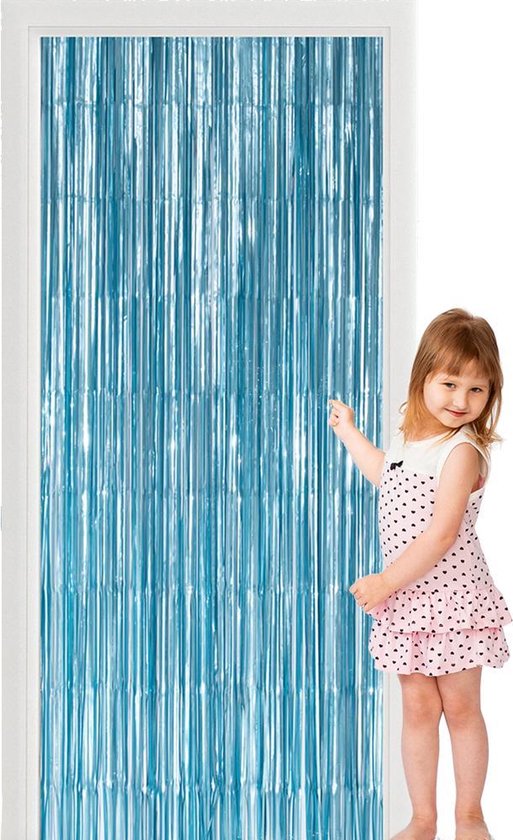 Feuille de rideau de porte bleu clair 2,4x1 mètre | bol.com