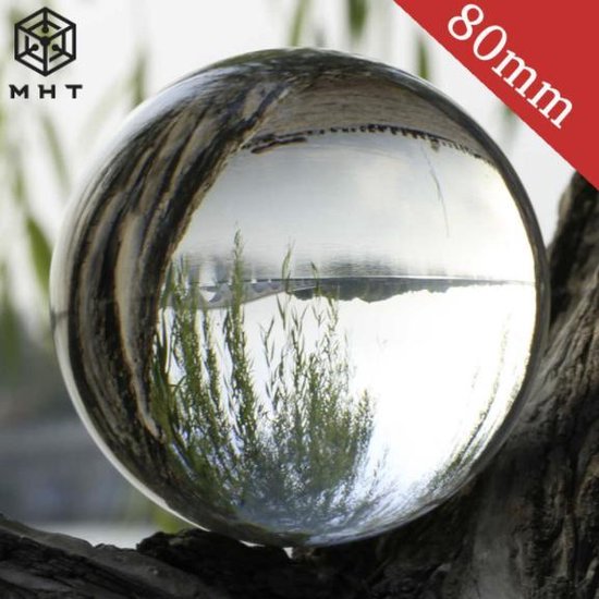 Glazen Bol - Fotografie - 8 CM - Kristallen bal - Doorzichtig - Lensball - Fluweel Verpakt - MHT