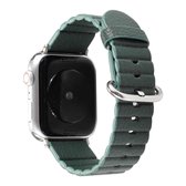 Loop Stripes vervangende band horlogeband met ijzeren gesp voor Apple Watch Series 6 & SE & 5 & 4 40 mm / 3 & 2 & 1 38 mm (donkergroen)