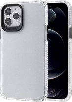 Transparant glitterpoeder TPU + pc-hoesje met afneembare knoppen voor iPhone 12 Pro Max (zwart)