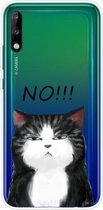 Voor Huawei Enjoy 10 schokbestendig geverfd transparant TPU beschermhoes (geen kat)