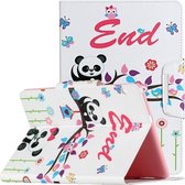 Voor Huawei MediaPad T5 Geschilderd patroon Horizontale lederen flip case met houder (Panda)
