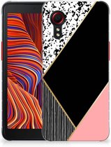 Telefoonhoesje Geschikt voor Samsung Xcover 5 Enterprise Edition | Geschikt voor Samsung Galaxy Xcover 5 TPU Silicone Hoesje Black Pink Shapes