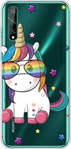 Voor Huawei Enjoy 10s Lucency Painted TPU Beschermhoes (Bril Eenhoorn)
