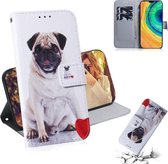 Voor Huawei Mate 30 / 5G Gekleurde Tekening Patroon Horizontale Flip PU Lederen Case met Houder & Kaartsleuven & Portemonnee (Pug)