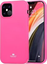 Voor iPhone 12/12 Pro GOOSPERY JELLY TPU schokbestendig en kras beschermhoes (Hot Pink)